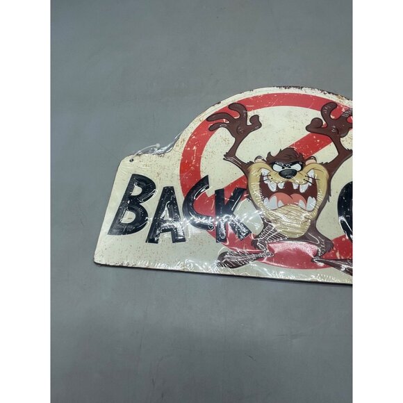 Tasmanian back off metal sign plaque open road brands hobby lobby 12x7.75" red R - Picture 4 of 6